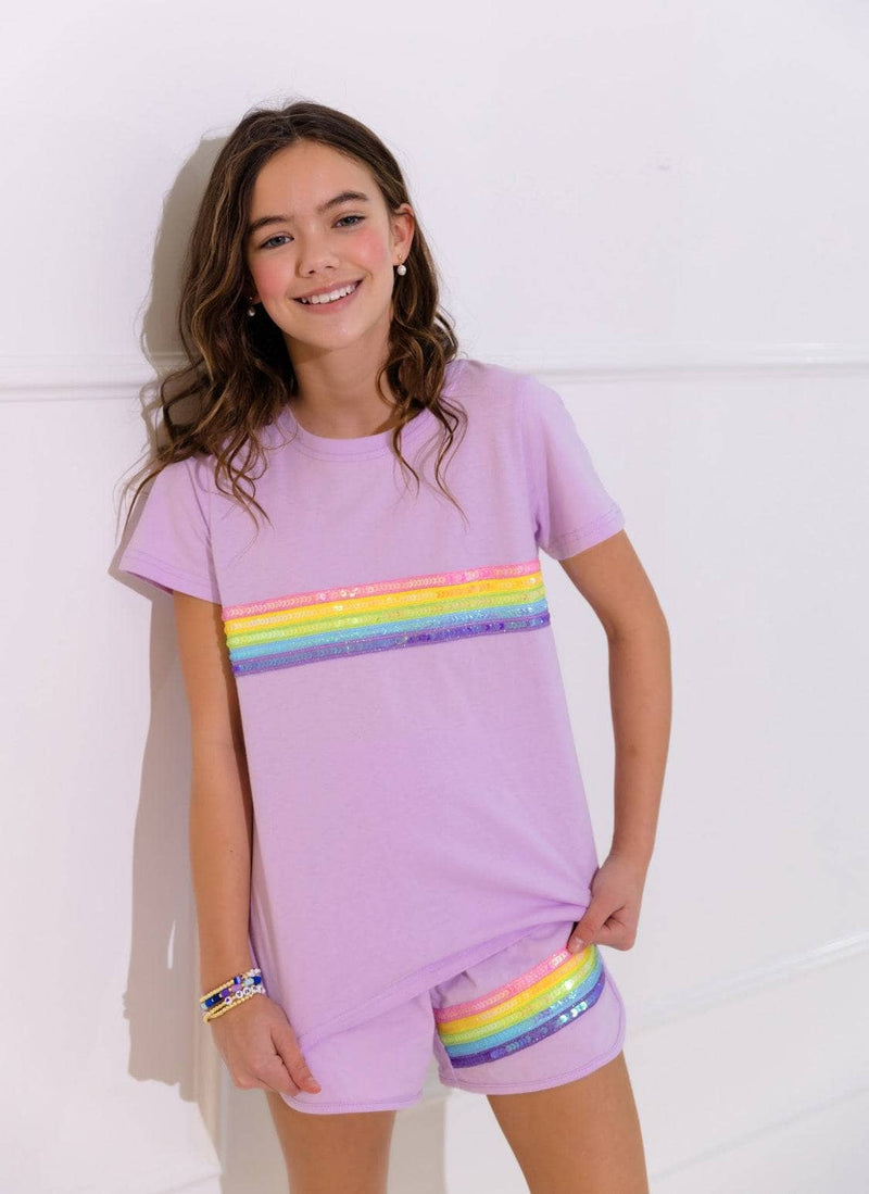 Rainbow Sequin Short Set by Lola + The Boys