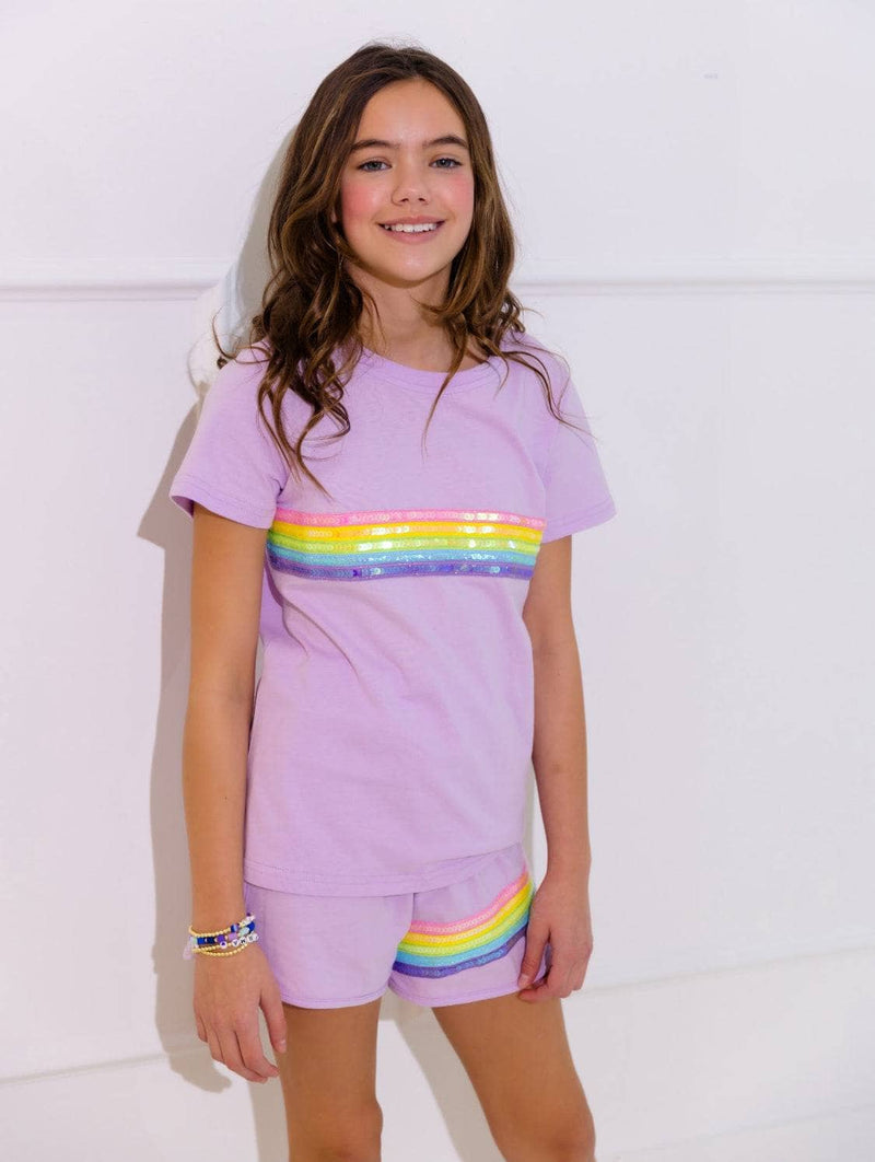 Rainbow Sequin Short Set by Lola + The Boys