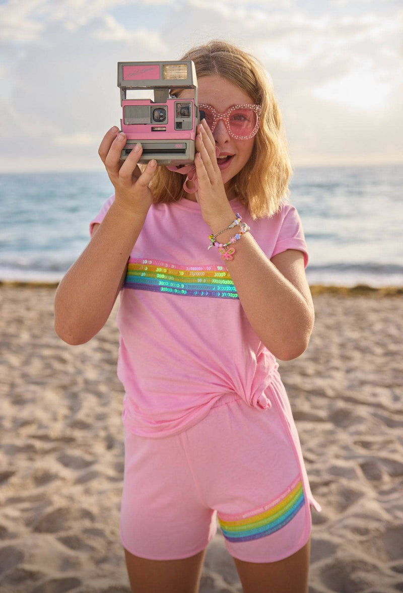 Rainbow Sequin Short Set by Lola + The Boys
