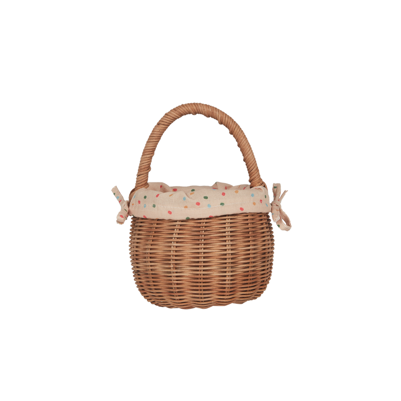 Rattan Berry Bunny Basket - Natural Rattan / Gumdrop by Olli Ella