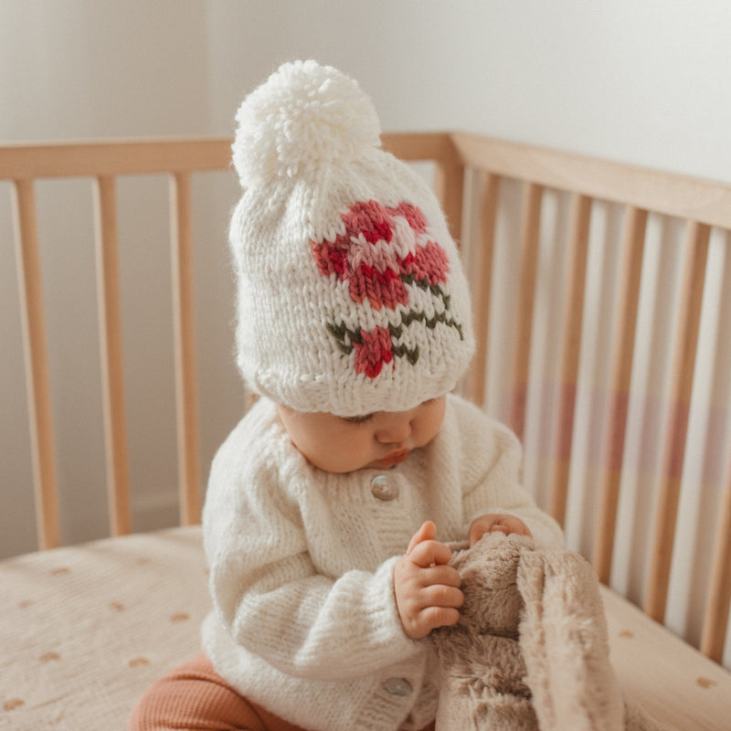 Rose Knit Hat by Huggalugs