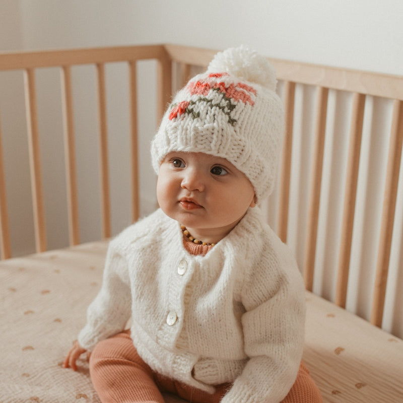 Rose Knit Hat by Huggalugs