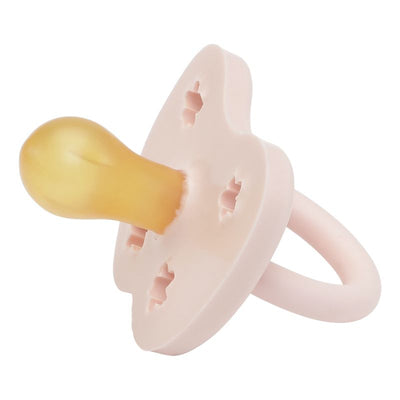 Flower Round Natural Rubber Pacifier - Powder Pink by Hevea