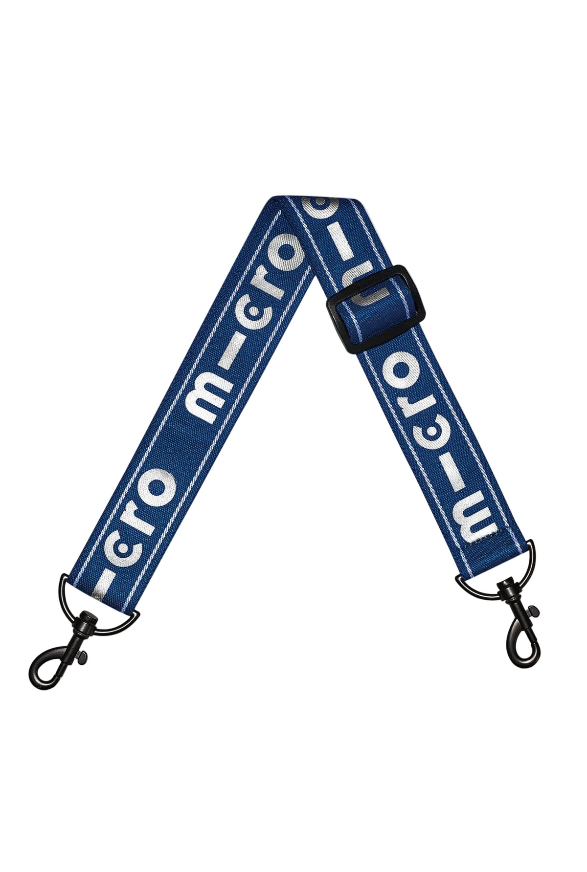 Blue strap with 'micro' branding on a white background