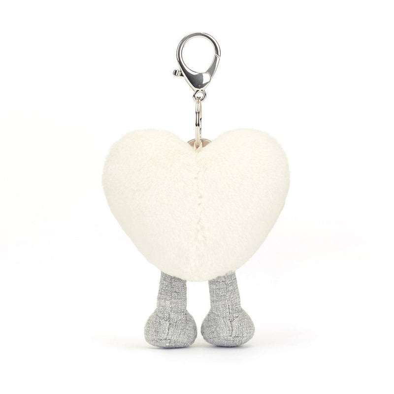 Amuseable Cream Heart Bag Charm by Jellycat