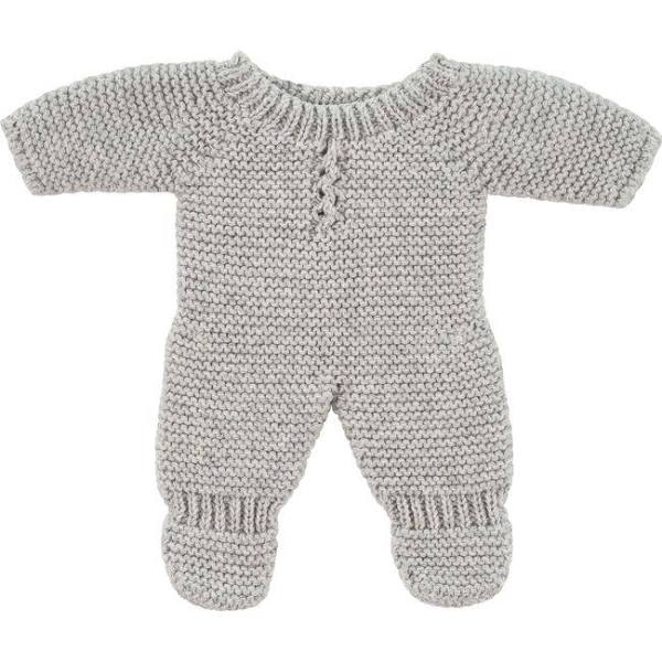 Knitted Doll Pajamas 8 1/4" - Grey by Miniland