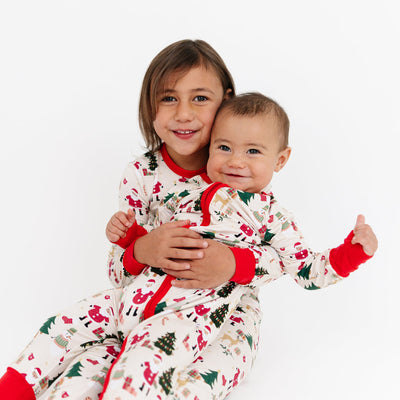 Cozy Christmas Bamboo Convertible Baby Pajamas by Emerson and Friends