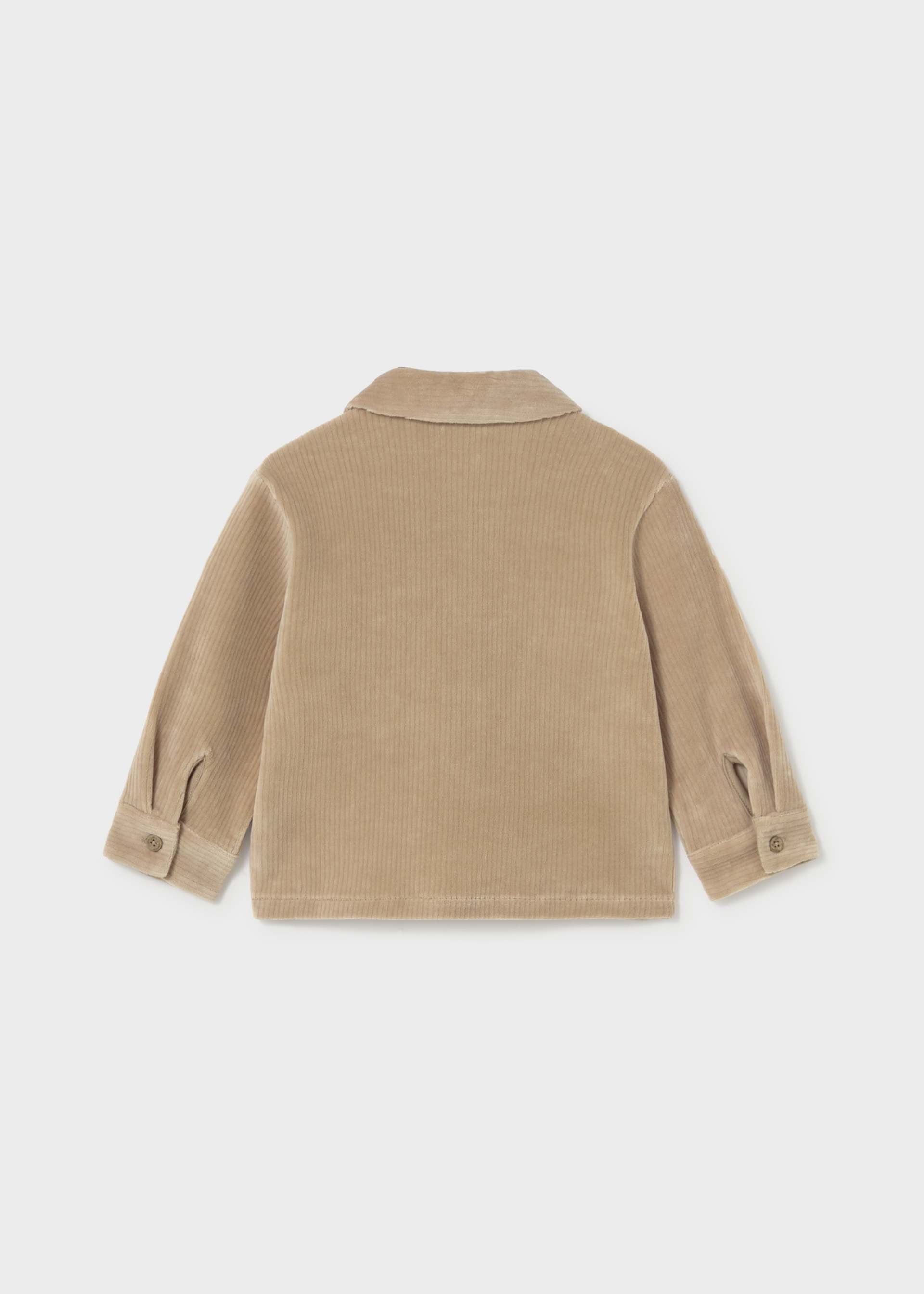 Beige corduroy jacket on a white background