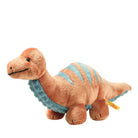 Plush dinosaur toy with a blue shell on a white background