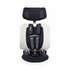 Child car seat with black and white design on a white background