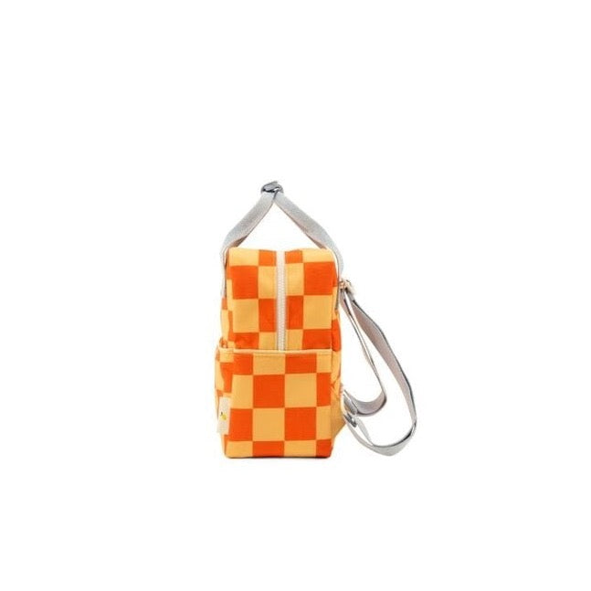 Small Farmhouse Checkerboard Backpack - Pear Jam + Ladybird Red by Sticky Lemon