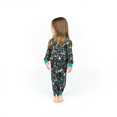 Night Forest Bamboo Long Sleeve Kids Pajama Pants Set by Emerson and Friends