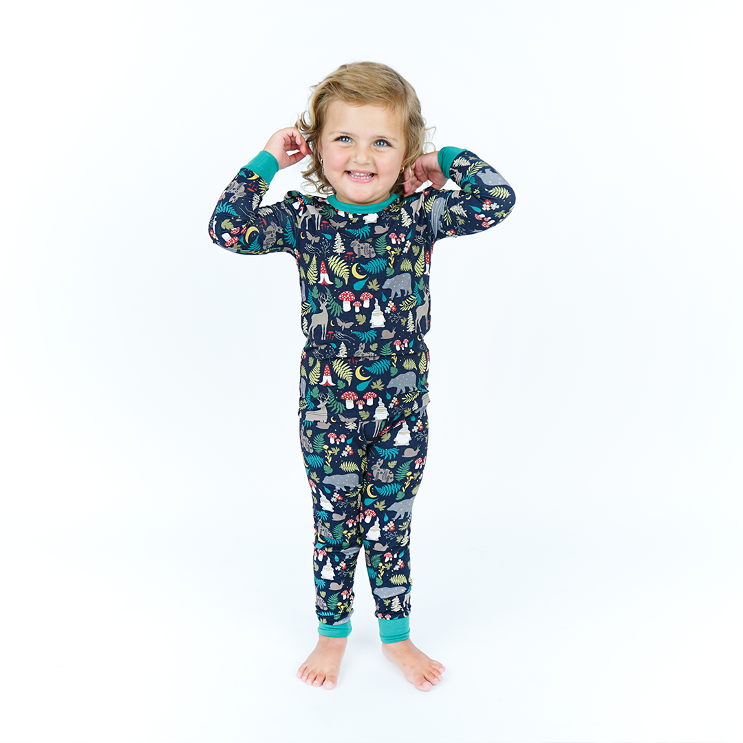 Night Forest Bamboo Long Sleeve Kids Pajama Pants Set by Emerson and F ...