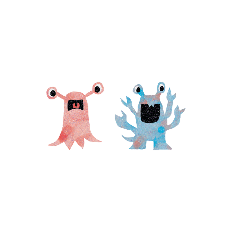 Glitter Monster Tattoo Pair by Tattly