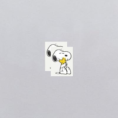 Snoopy Hugs Woodstock Tattoo Pair by Tattly