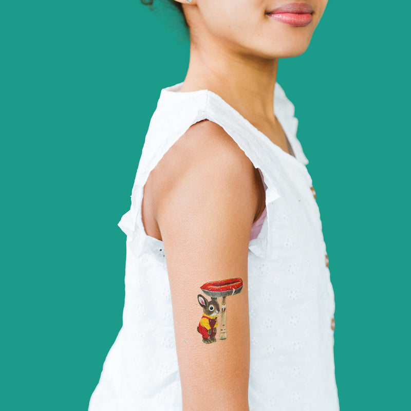 Toadstool Bunny Tattoo Pair by Tattly
