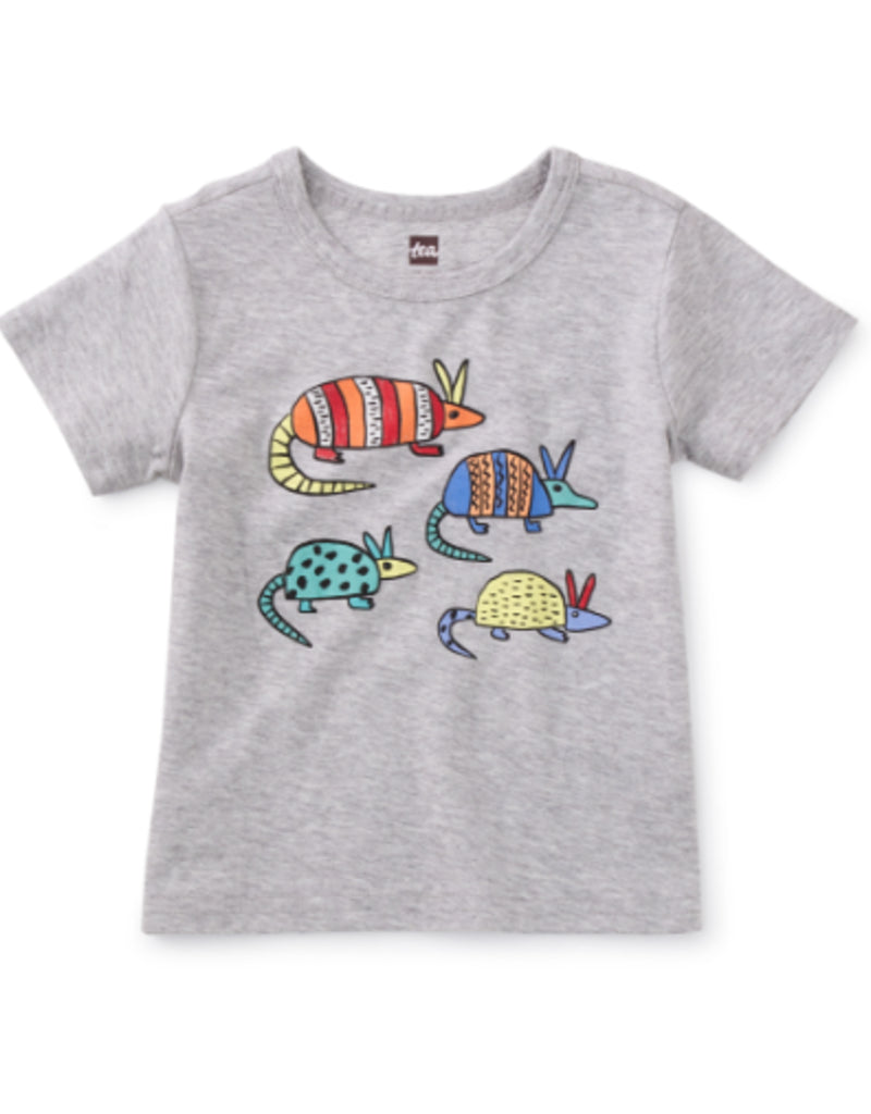 Armadillo Baby Graphic Tee - Med Heather Grey by Tea Collection FINAL SALE