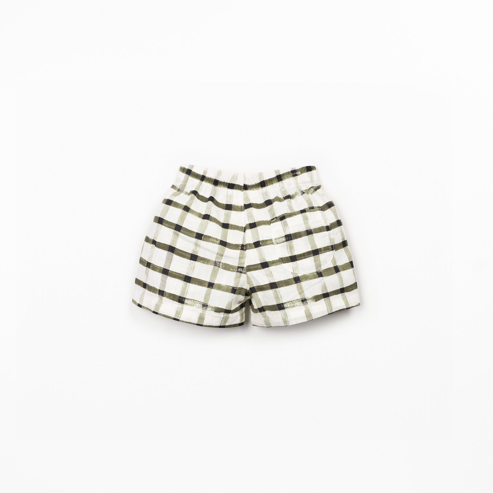 Plaid shorts on a white background