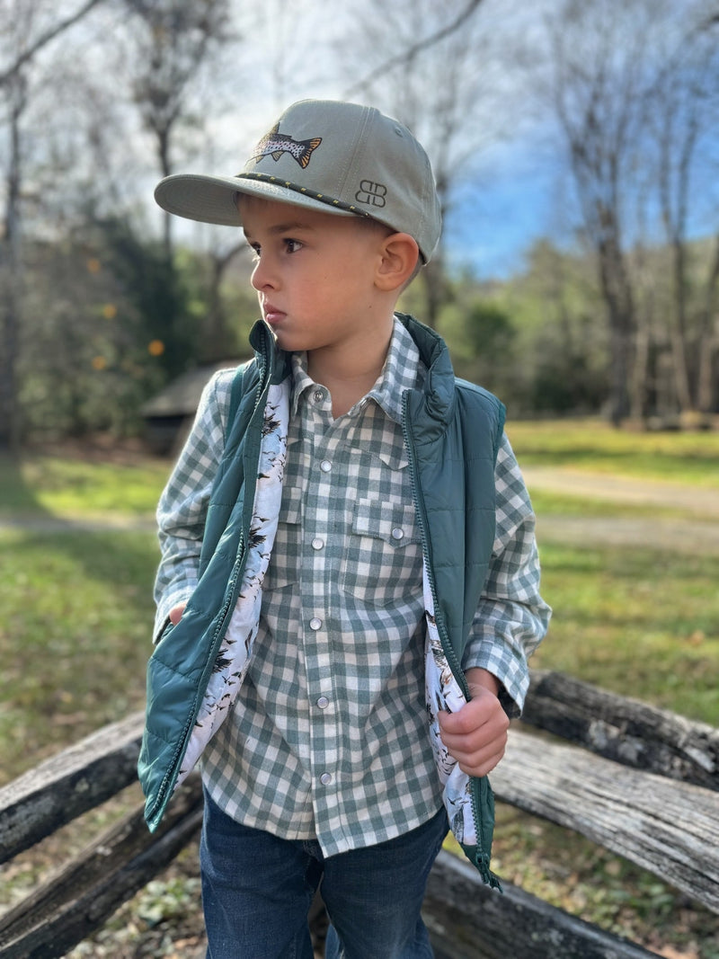 Kasey Button Down Shirt - Green Plaid by Velvet Fawn - FINAL SALE