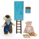 Toy mouse with a door, mailbox, and accessories on a white background