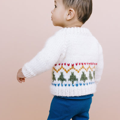 Tree Fair Isle Hand Knit Cardigan Sweater by The Blueberry Hill