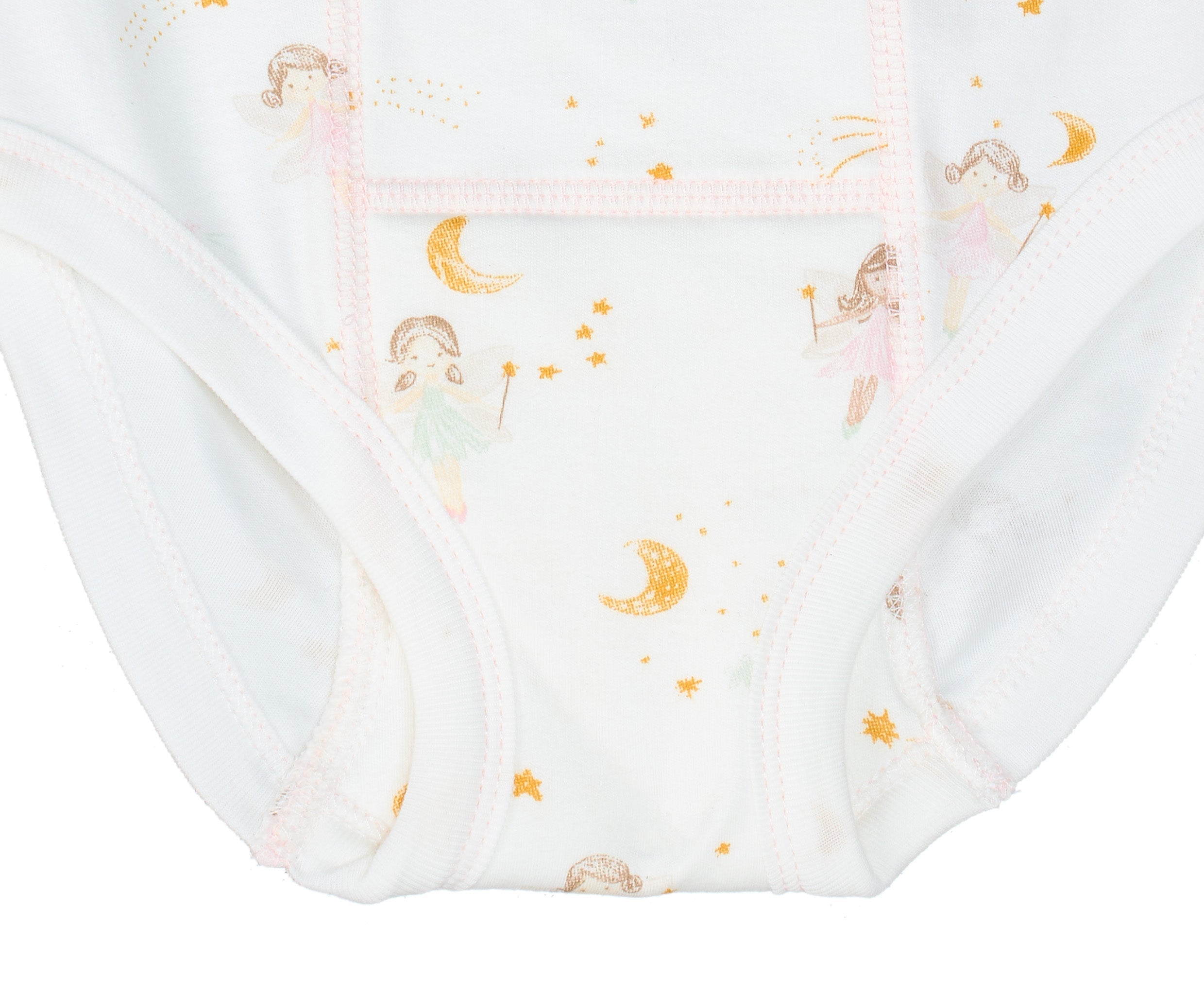 Baby blanket with fairy and moon pattern on a white background