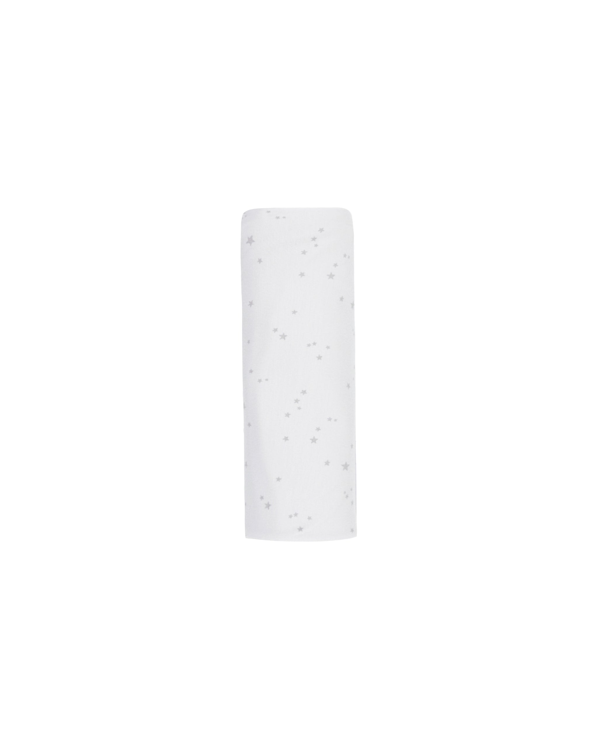 White baby blanket with subtle pattern on a white background