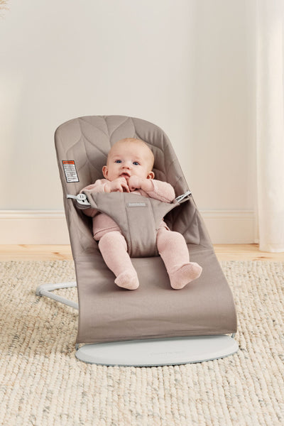 Bouncer Bliss - Sand Grey Petal Quilt Cotton by Baby Bjorn