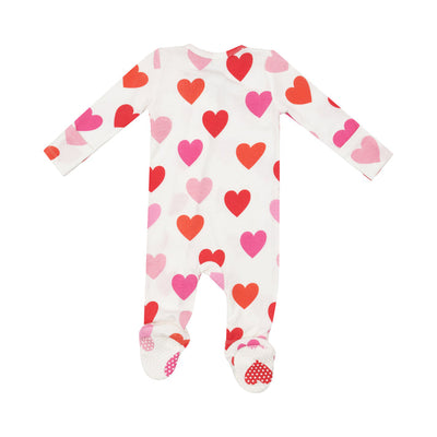 Bamboo 2 Way Zipper Footie - Big Hearts by Angel Dear