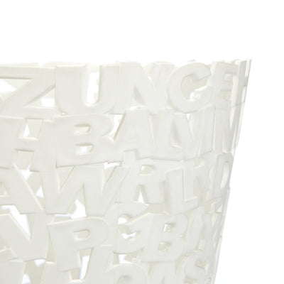 Plastic Letters Wastebasket - White by Balvi