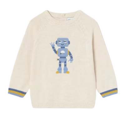 Baby Robot Sweater - Cream by Mayoral