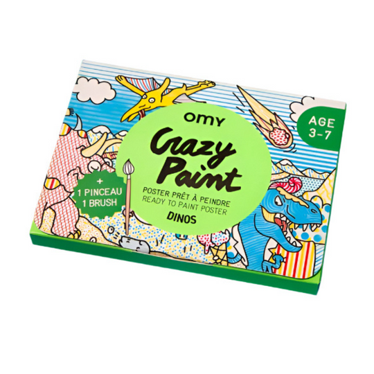 Dinos Paint Activity With Brush + Pre-Applied Paint by OMY