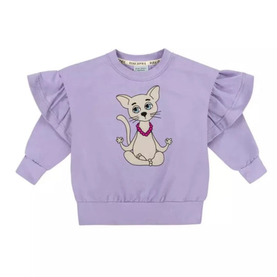 Yogicat Frill Sweatshirt - Violet by Dear Sophie FINAL SALE