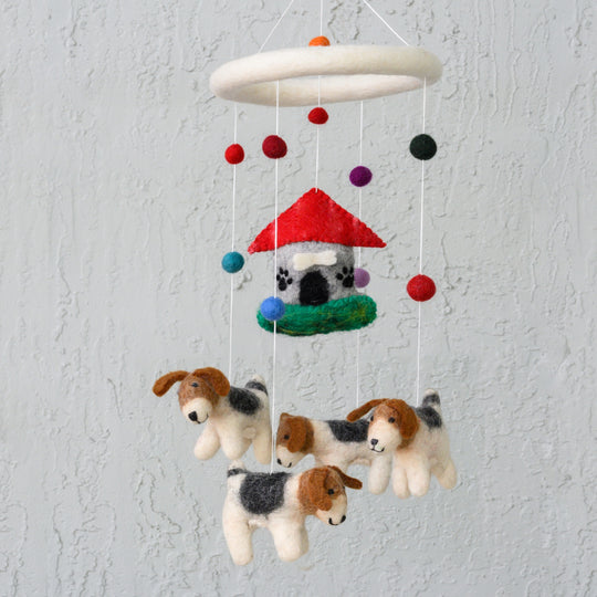 Wool Mobile - Dogs and Dog House by The Winding Road
