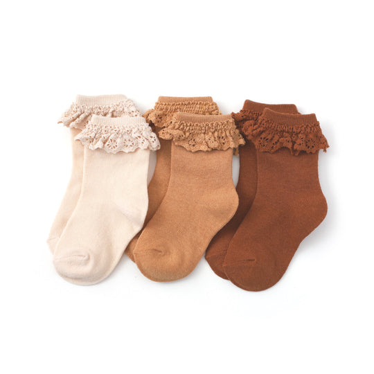 Sahara Midi Ruffle Sock - 3 Pack by Little Stocking Co.