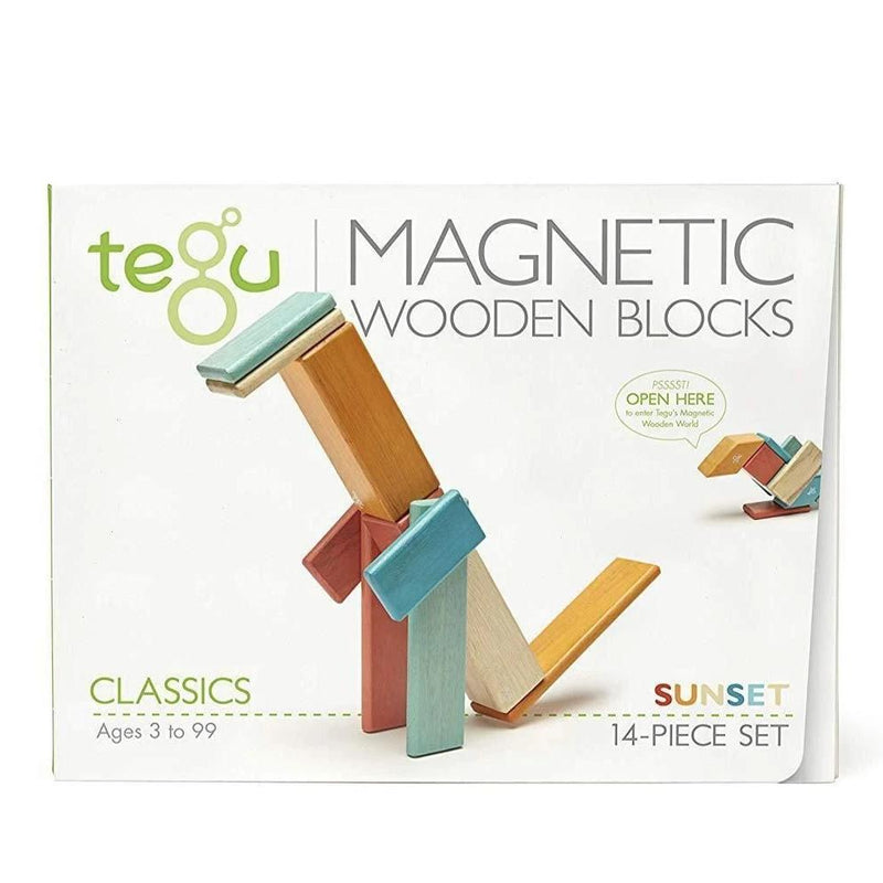 Magnetic Block Set 14 Pc Set - Sunset by Tegu Toys Tegu   