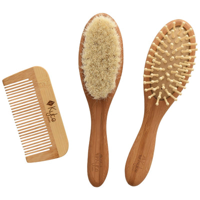 Bamboo Hair Brushes + Comb Set - 3 pieces by Kyte Baby Bath + Potty Kyte Baby   