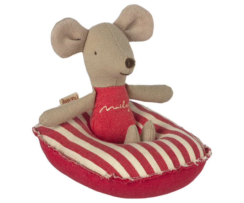 Rubber Boat - Small Mouse Red Stripe by Maileg Toys Maileg   