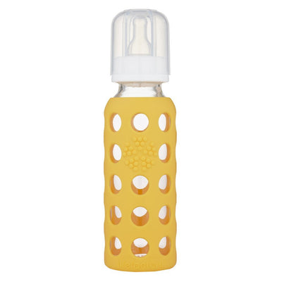 Lifefactory 9 oz Glass Baby Bottle with Silicone Sleeve - Mango Nursing + Feeding Lifefactory   