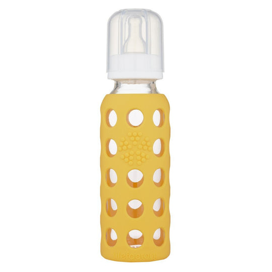 Lifefactory 9 oz Glass Baby Bottle with Silicone Sleeve - Mango