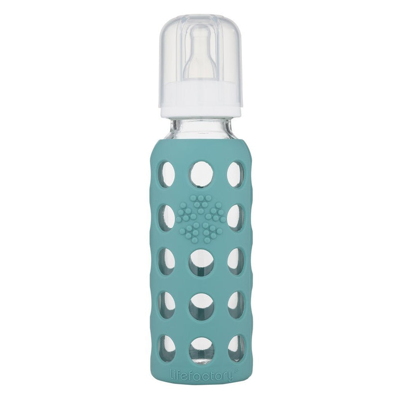 Lifefactory 9 oz Glass Baby Bottle with Silicone Sleeve - Kale Nursing + Feeding Lifefactory   