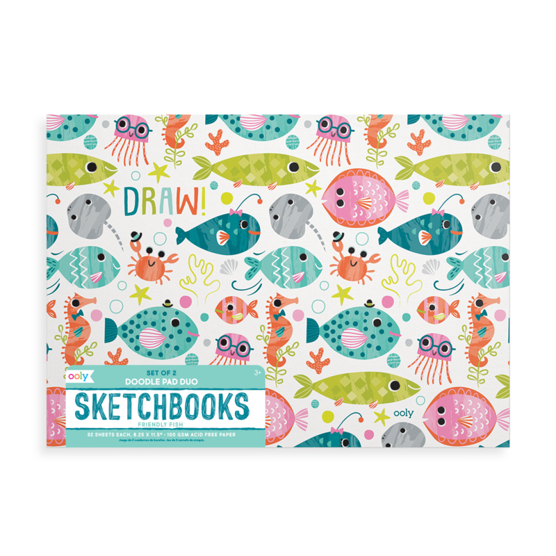 Doodle Pad Duo Sketchbooks - Friendly Fish by OOLY Toys OOLY   