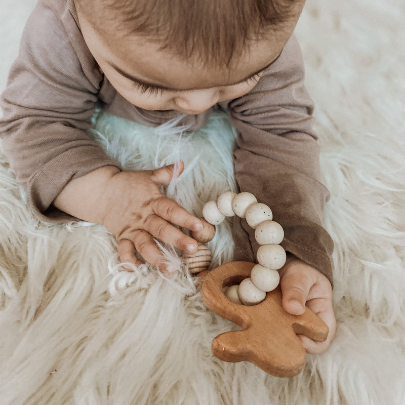 Wood and Silicone Teething Ring - Bunny by Chelsea and Marbles Toys Chelsea and Marbles   