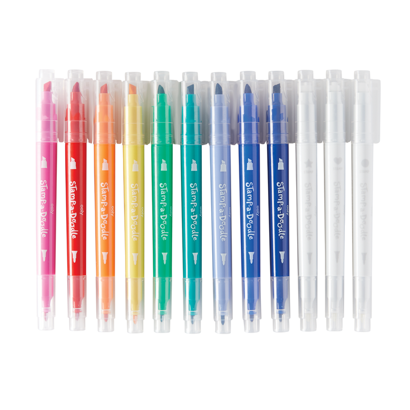 Stamp-A-Doodle Double-Ended Markers - Set of 12 by OOLY Toys OOLY   