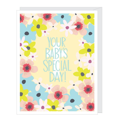 Floral Cross Baby Christening/Baptism Card by Apartment 2 Cards