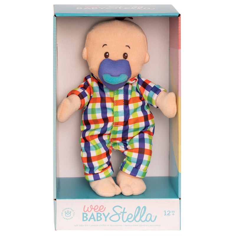 Wee Baby Stella Doll - Peach Fella with Brown Hair Toys Manhattan Toy   