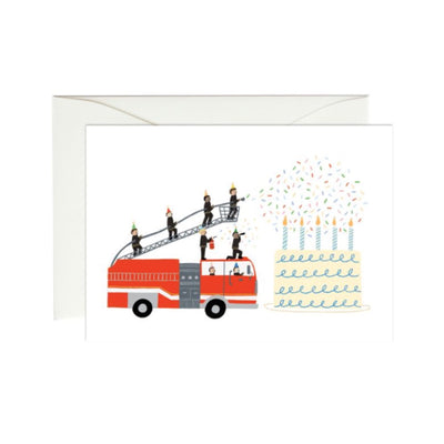 Birthday Firetruck Enclosure Card by Paula & Waffle Paper Goods + Party Supplies Paula & Waffle   