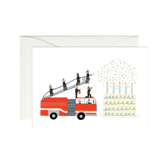 Birthday Firetruck Enclosure Card by Paula & Waffle