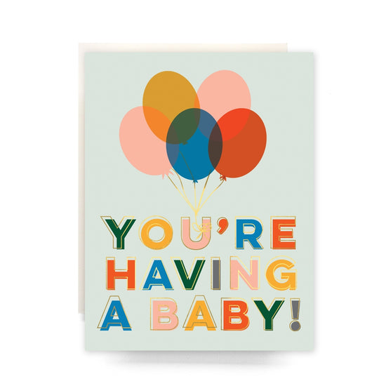 Balloons Baby Card by Antiquaria