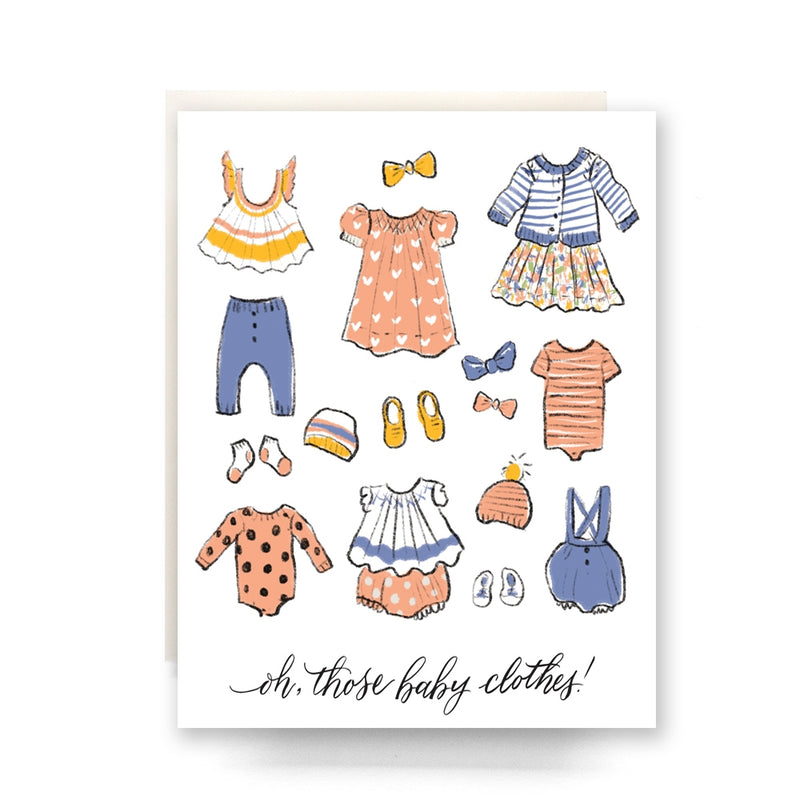 Oh Those Baby Clothes Greeting Card by Antiquaria Paper Goods + Party Supplies Antiquaria   